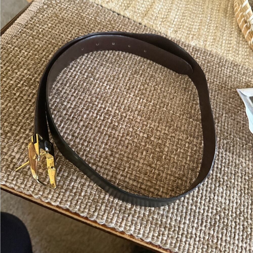 Christian Dior Black /Brown Belt with Gold Buckle - Picture 5 of 12
